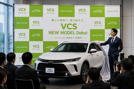 バナースクリーンは、新商品発表の場などでも大活躍！