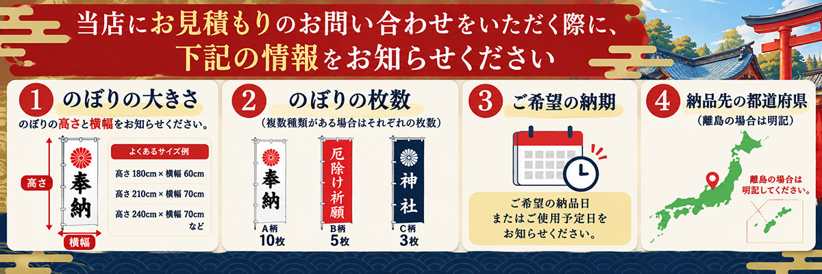 お見積りのお問い合わせをいただく際のお願い