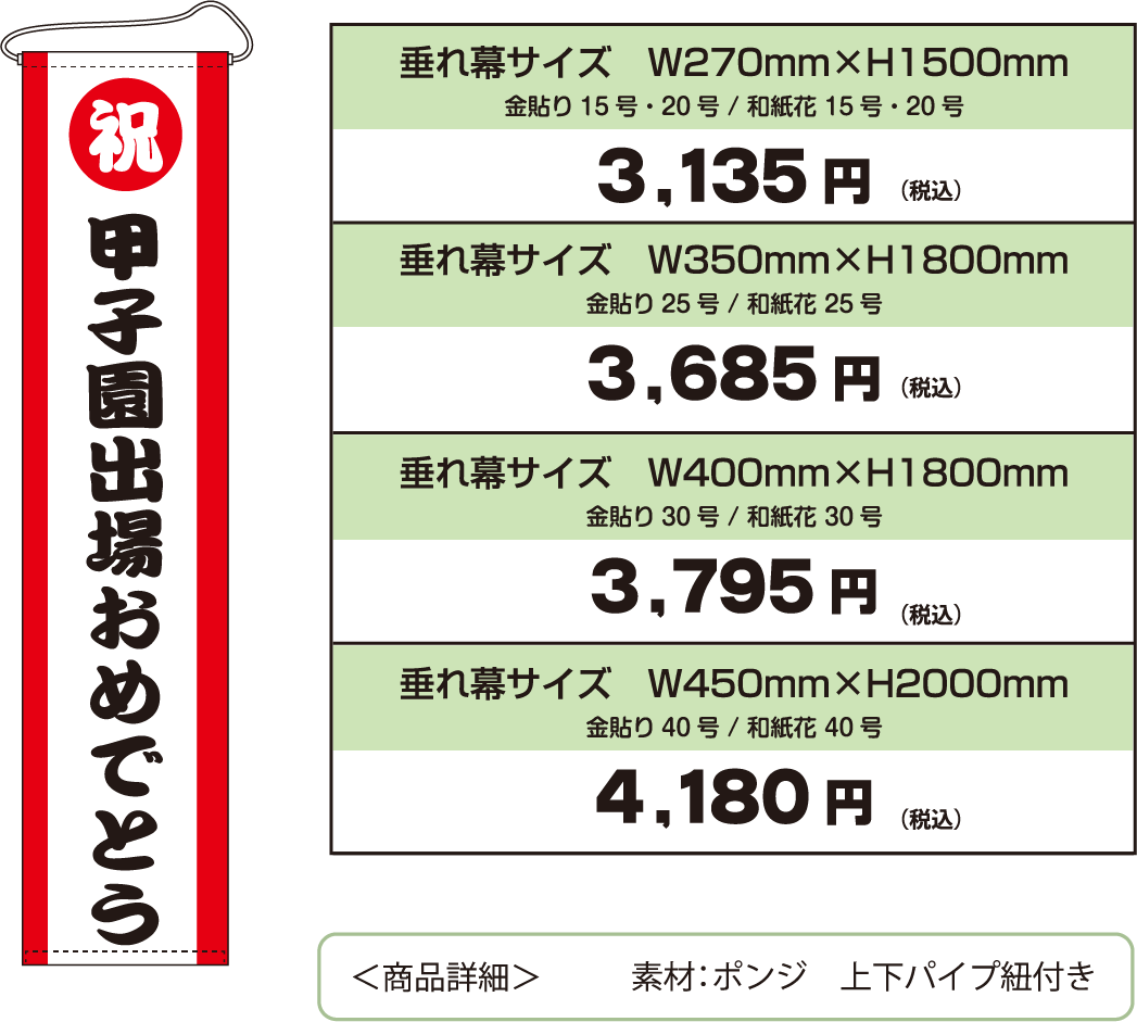 規格品垂れ幕について