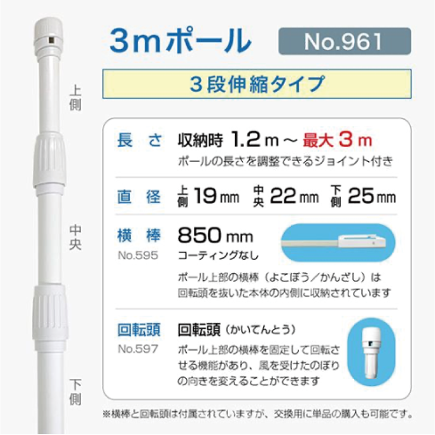 3段伸縮ポールについて2